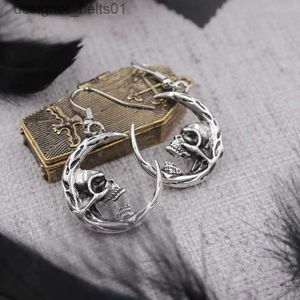 Dangle lustre lune crâne boucles d'oreilles pour femmes gothique foncé Vintage personnalité tendance boucle d'oreille crochet Goth bijoux livraison gratuite VGE197L231219