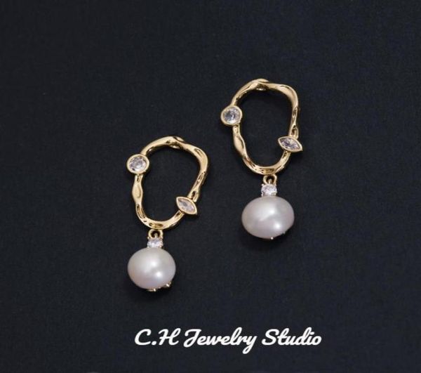 Pendientes colgantes de perlas naturales de agua dulce, candelabro colgante de plata de ley 925, joyería de moda coreana, regalos para mujerDangle1884588