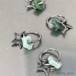 Bengelen kroonluchter nieuwe nieuwe Chinese stijl vijfpunts star drop oorbellen voor vrouwen meisje vintage eenvoudige groene kristal oorbellen sieraden