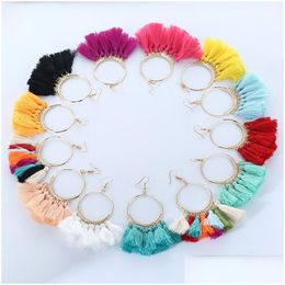 Dangle Kroonluchter Nieuwe Etnische Fringe Tassel Oorbellen Voor Vrouwen Bohemian Grote Grote Hoop Lange Verklaring Drop Vrouwelijke Mode-sieraden G Dhqtq