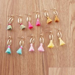 Dangle Lustre Nouvelle Mode Shell Gland Charme Boucle D'oreille Pour Les Femmes Boho Long Colorf Dangle Personnalité Ewelry Cadeau En Gros Drop D Dh9Zo