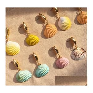 Bengelen kroonluchter nieuwe handgemaakte shell oorbellen Boheemse goud Irregar zeeschelpels oorrang voor vrouwen meisje lady strand vakantie juwelen dhpkd