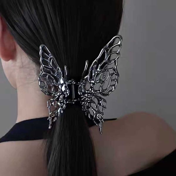 Dangle Lustre Nouveau Métal Creux Papillon Cheveux Griffe Crabe Brillant Argent Croix Géométrique Pince À Cheveux De Mode Femmes Filles En Alliage Liquide Épingles À Cheveux Z0608