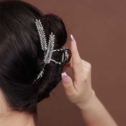 Dangle Chandelier Nouveau strass blé Spike pince à cheveux délicat grand métal requin pince queue de cheval tresse cheveux poignée mode cheveux accessoires femme Z0608