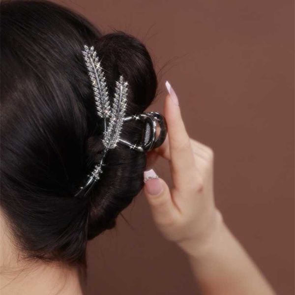 Dangle Chandelier Nouveau strass blé Spike pince à cheveux délicat grand métal requin pince queue de cheval tresse cheveux poignée mode cheveux accessoires femme Z0608