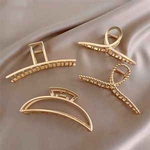 Dangle Kroonluchter Nieuwe Vrouwen Elegant Goud Hol Geometrisch Metaal Haarklauw Vintage Haarspeldjes Hoofdband Haarspeld Haar Krab Haaraccessoires Z0608