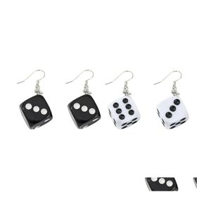 Dangle Lustre Personnalité Drôle Acrylique 3D Dés Boucles D'oreilles Cool Punk Goutte Boucle D'oreille Gland Femmes Hommes Bijoux Livraison Otbme