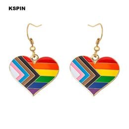 Boucles d'oreilles pendantes chandelier Progress Pride, bijoux arc-en-ciel Gay pour femmes et hommes amoureux, cadeau 326j