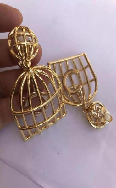 Peloton de chandelier punk punk luxe vintage gold metal cuivre cuivre gros cage d'oiseau avec boucles d'oreilles drop pour femmes bijoux9666406