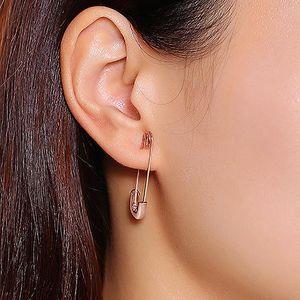 Pendientes colgantes con Clip de papel hueco Punk para mujer