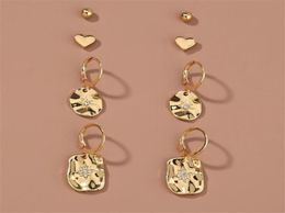 Dangle lustre Punk mélange tous ovales carrés en métal boucles d'oreilles ensembles pour femmes filles cadeaux bijouxDangle6574372