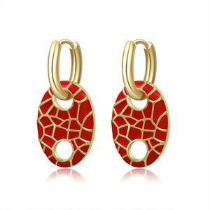 Dangle Lustre Punk Rouge Grain De Café Boucle D'oreille Femmes Designer Boho Bijoux Émail Nez De Cochon Grands Pendentifs Boucle D Oreille Multicol