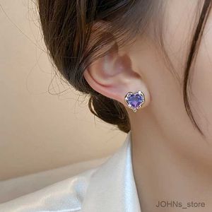 Boucles d'oreilles étalons en cristal en cristal violet en peluche violet pour femmes