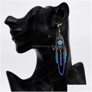 Dangle Lustre Style rétro avec perles longue chaîne lien gland boucles d'oreilles pour femme charmes bijoux cadeau de mariage livraison directe Dhiyo