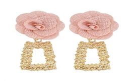 Boutelles d'oreilles à fleurs roses romantiques en lustre romantique pour femmes Bohemian Géométrique en métal d'oreille d'oreille de fête d'été Jewelr7519788