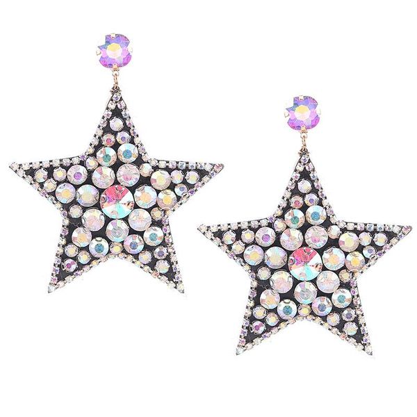 Pendientes colgantes de estrella bohemia Sehuoran, joyería de moda para mujer, Aretes de cristal de cinco puntas, joyería para fiesta