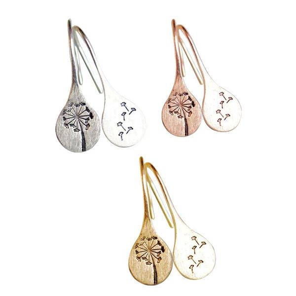 Dangle Lustre Simple Argent Pissenlit Boucles D'oreilles Pour Les Femmes De Fiançailles De Mariage Bijoux Déclaration