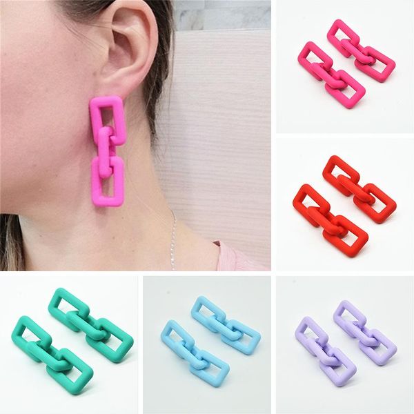 Dangle lustre simple couleur unie chaîne acrylique boucles d'oreilles pour femme mode coréenne exagération grand cadeau bijoux 2022Dangle