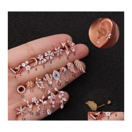 Bengelen kroonluchter roestvrijstalen helix kraakbeen oorbellen modeplant tragus daith schroef rug oorrang piercing sieraden gif dhily