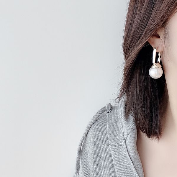 Dangle lustre déclaration géométrique grande perle boucles d'oreilles pour les femmes 2020 nouvelles tendances bijoux personnalité rouge blanc Brincos