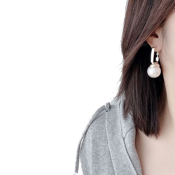 Dangle Lustre Déclaration Géométrique Grande Perle Boucles D'oreilles Pour Femmes Personnalité Nouvelles Tendances Bijoux Rouge Blanc Brincos