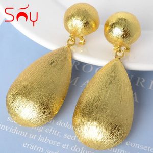 Cuelga la lámpara Sunny Jewelry Moda Cobre 18K Chapado en oro Scrub Pendientes colgantes para mujeres Ropa diaria Fiesta Regalo de boda Oreja de bola clásica 231219