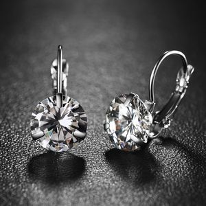 Dangle Kroonluchter Super Flash Grote Kristallen Zirkoon Met Steen Verzilverd Earing Meisjes Mode-sieraden Zirconia Oorbellen Voor Vrouwen 230602