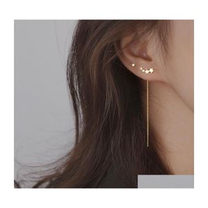 Dangle Lustre Tendance Long Fil Gland Fil Chaîne Escalade Étoile Coeur Perles Pendentifs Boucles D'oreilles Femmes Droite Suspendue Boucle D'oreille Dhbwr