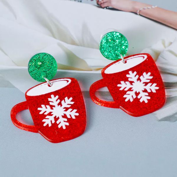 Cangle Chandelier Tendencia Nuevo producto New Christmas Feature Jewelry Pendientes de Navidad para mujeres Dibujos animados Copo de nieve Estilo Accesorios inusuales Partido Primera elección