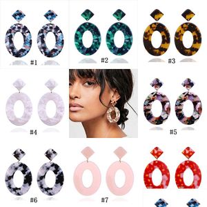 Dangle Lustre À La Mode Ovale Acrylique Déclaration Boucles D'oreilles Pour Les Femmes Géométrique Acide Acétique Conception Goutte Boucle D'oreille Femme Bijoux Livraison Dhw4M