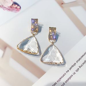 Cuelga los pendientes colgantes de los cristales del triángulo de la lámpara para las mujeres geométricas femeninas joyería de la boda de la manera que cuelga Oorbellen GiftDangle Dale22