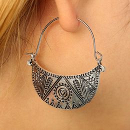 Bengelen kroonluchter tribale vintage zilveren kleur oorbellen drop oorrang gesneden bloemen zigeuner voor vrouwen Boheems Egypte Nepal JewelryDangle Chand