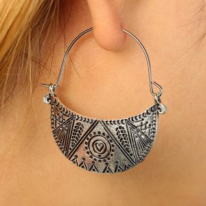 Dangle Lustre Tribal Vintage Argent Couleur Boucles D'oreilles Goutte Boucle D'oreille Sculpté Fleur Gypsy Pour Les Femmes Bohème Egypte Népal BijouxDangle Chand