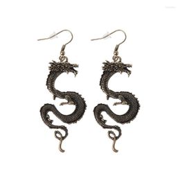 Lustre suspendu Vintage en Bronze, boucles d'oreilles à crochet, Dragon de feu, Totem planant, trônes, goutte d'animaux, bijoux, Farl22