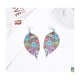 Balancent lustre Vintage Colorf évider métal feuille boucles d'oreilles pour les femmes mode oreille anneaux bijoux C3 livraison Dhawl