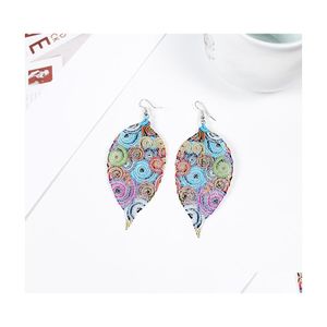 Dangle Chandelier Vintage Colorf ahueca hacia fuera la hoja de metal cuelga los pendientes de gota para las mujeres Moda Ear Rings Jewelry C3 Delivery Dhuwp