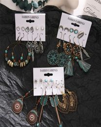 Dangle Chandelier Vintage Beads de acrílico étnico Tasel Pendientes de gota Juego para mujeres Fashion Boho Sea Shells Parring de madera 2022 Jewe6121702
