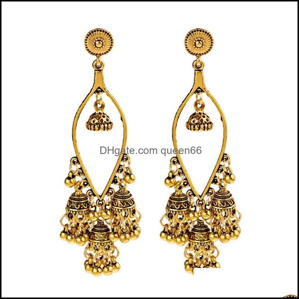 Dangle Lustre Vintage Ethnique Femmes Goutte D'eau Or Turc Boucles D'oreilles Hippie Gypsy Boho Cloches Indien Bijoux Bijoux Livraison Otmnr