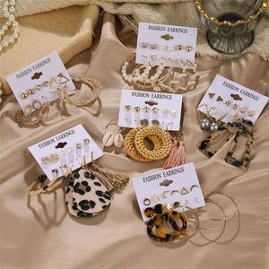 Boucles d'oreilles pendantes en acrylique pour femmes, lustre Vintage, ensemble de boucles d'oreilles bohème, grande goutte, bijoux à la mode, 2022