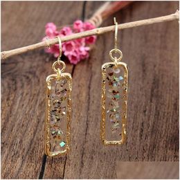 Dangle Chandelier Vintage Temperament Rectangar Shell Pendientes White Mticolor Crused Earring Sweet Cute Jewelry For Women D Dhgarden Dhwfi