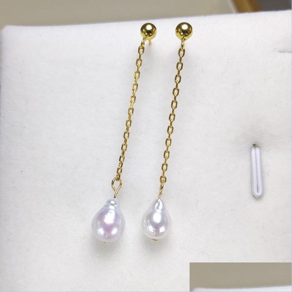 Dangle Lustre Goutte D'eau Perles D'eau Douce Boucles D'oreilles Pour Femmes Déclaration S925 Sier Simple Longue En Gros Empêcher La Livraison 20 Dhksl