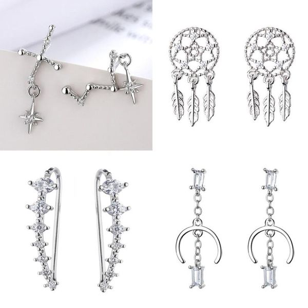 Chandelier en gros de 20pcs / lot DHL Dernier design 100% réel 925 Boucles d'oreilles en argent sterling cz Crystal Women Quality Jewelry 210519-2da