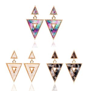 Bengelen kroonluchter groothandel mode geometrische driehoek acetaat acryl big drop -statement lady oorbellen voor vrouwen dr. Dhamh