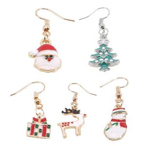 Dangle Lustre Femmes Boucles D'oreilles Creative De Noël Cerf Père Noël Arbre Flocon De Neige Mignon Joyeux Cadeaux Bijoux