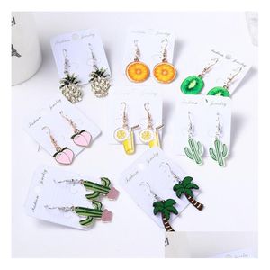 Dangle Chandelier Womens Personality Fruit Earrings Gsfe007 Regalo de moda Estilo nacional Mujeres Diy Jewelry Pendiente Drop Delivery Dhfqq