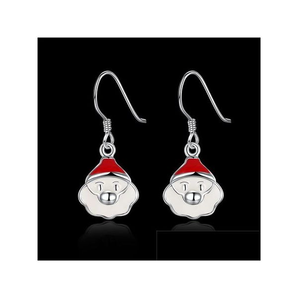 Dangle Lustre Femmes Sterling Sier Plaqué Noël Vieil Homme Boucles D'oreilles Gsse837 Mode 925 Plaque Boucle D'oreille Cadeau Drop Delivery Jewel Dhmvx