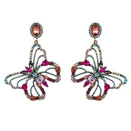 Dangle Lustre Zhini Bohême Simple Papillon Creux Boucles D'oreilles Pour Les Femmes De Luxe Chamring Colorf Cristal Grande Boucle D'oreille Cadeau Dhgarden Dhsy8