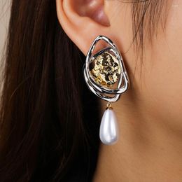 Boucles d'oreilles en peluche 016914 Perle de mode pour les cadeaux de goujons lrrégulaires pour femmes bijoux de vacances de fête nuptiale