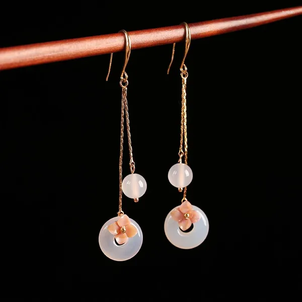 Boucles d'oreilles pendantes 1 paire, crochet d'oreille Hanfu classique ancien, quotidien pour Cheongsam, accessoire de Cosplay, bijoux de décoration, cadeau pour femmes et filles
