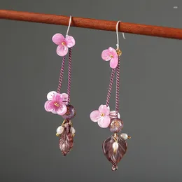Boucles d'oreilles pendantes 1 paire, Style ancien, Long Cheongsam, accessoires de décoration, crochet d'oreille classique rétro, bijoux cadeau de noël pour femmes
